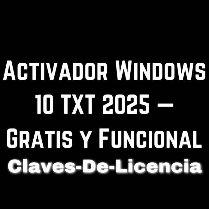 Activador Windows 10 TXT 2025 — Gratis y Funcional