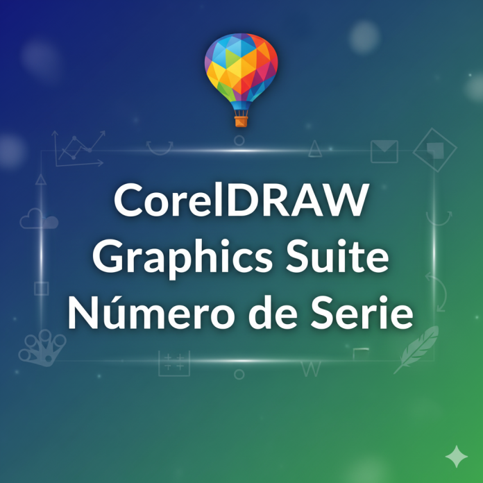 CorelDRAW Graphics Suite con texto “Número de Serie” en diseño creativo