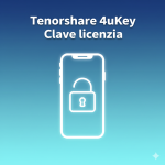 Tenorshare 4uKey Clave de licencia + Códigos de registro 2025 Tenorshare 4uKey Clave licencia con icono de candado y teléfono