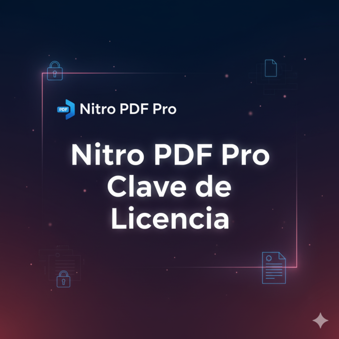 Imagen destacada de Nitro PDF Pro con el texto “Clave de Licencia