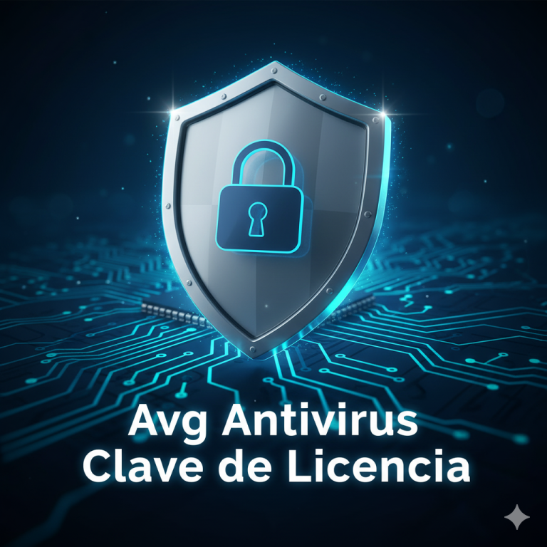 Escudo digital con texto Avg Antivirus Clave de Licencia