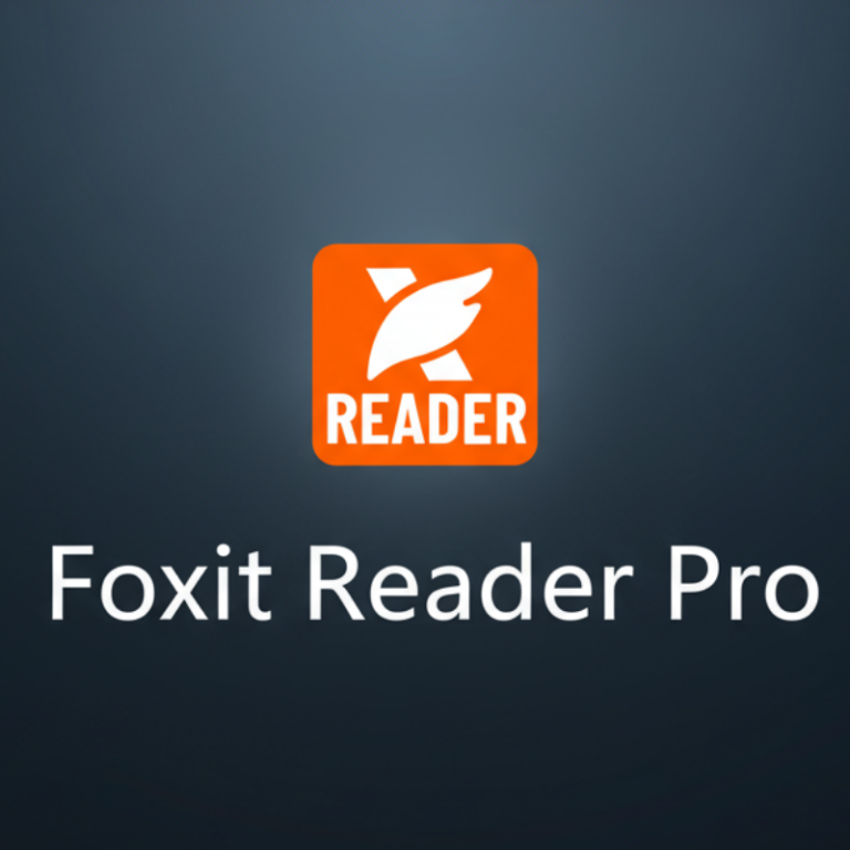 Foxit Reader Pro con logo oficial y diseño tecnológico moderno
